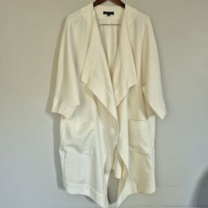 Lane Bryant Spring Cream Long Lightweight Jacket  1/2 Sleeve Size 18/26